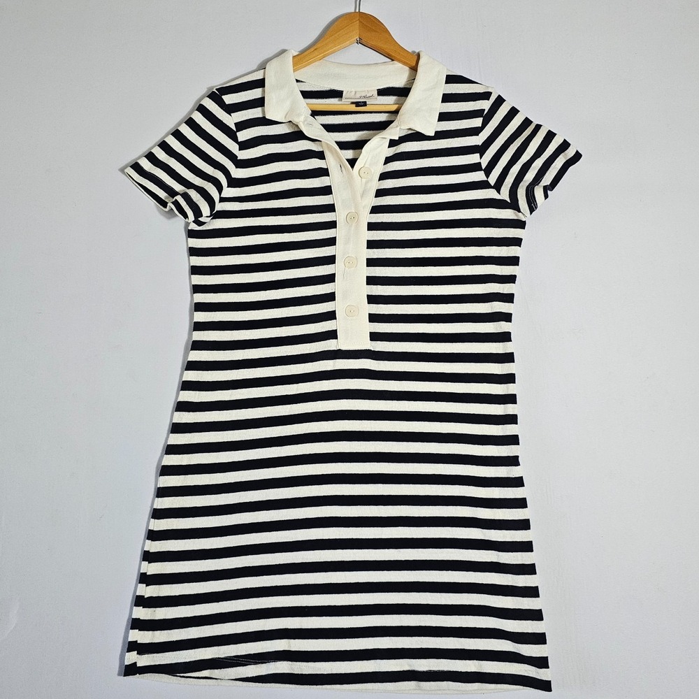 Universal Thread Mini Dress Women Small White Blue Striped Cotton Party Cocktail